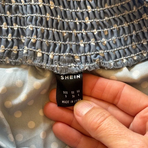 SHEIN Blue and White Polka Dot Pants - Picture 6 of 12